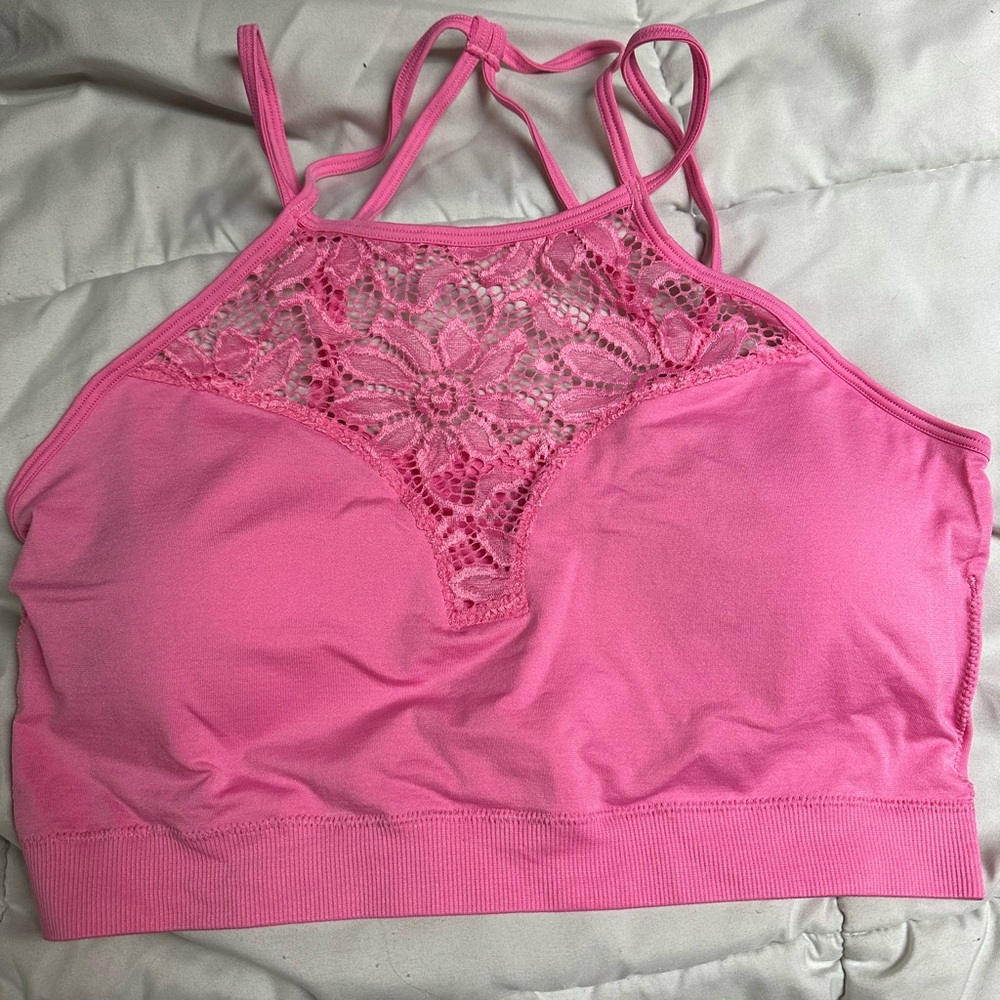 Zenana pink lace bralette